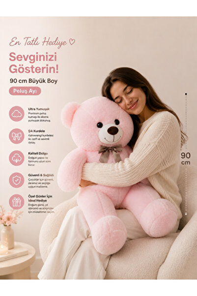 Toyzoy Toys Kurdeleli Ayıcık Dev Boy 90 cm - Yumuşacık & Hediyelik Peluş