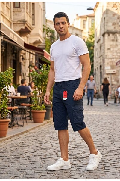 NTJ NAVTEX JEANS NTJ NAVTEX JNS İndigo Erkek Kapri Likralı Gabardin Diz Altı ...