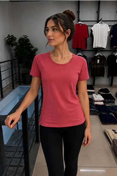 QYA Clothing تي شيرت أساسي واسع المقاس مصنوع من القطن بنسبة 100%