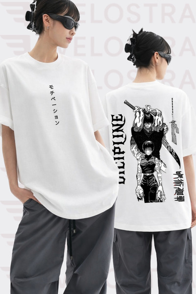 Velostra Unisex Jujutsu Kaisen Toji Maki Anime Printed Oversize Crew Neck Cot...