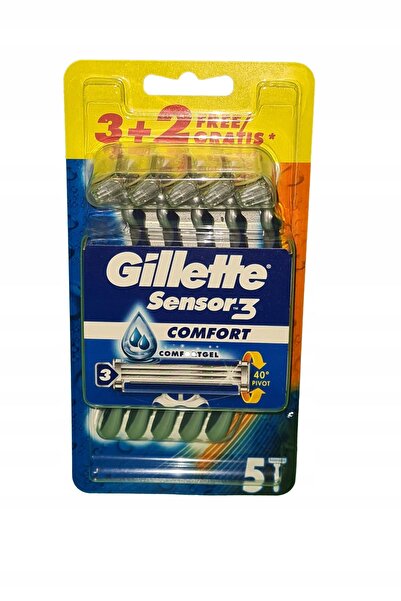 Gillette Aparat de ras Sensor 3 Comfort pentru bărbați, 5 bucăți