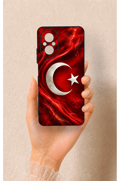 Vip Case Realme 12 Lite Uyumlu Türk Bayrağı Desenli Silikon Kılıf