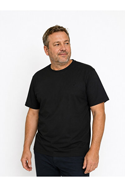 BABA PANT SİMENTİ,SIFIR YAKA %96 PAMUK , RAHAT KALIP T-Shirt - Siyah