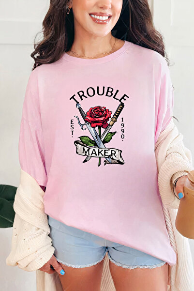 Sarah's Boutique Women's T-shirt – 100% cotton – Trouble Maker