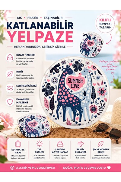 Rosellea Katlanabilir Kolay Taşınabilir Yelpaze