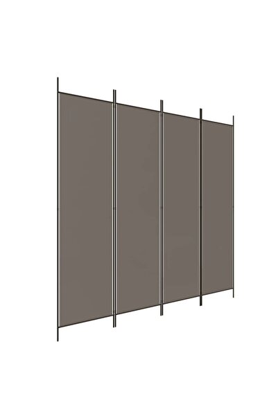vidaxl Paravan de cameră cu 4 panouri, antracit, 200x200 cm, textil