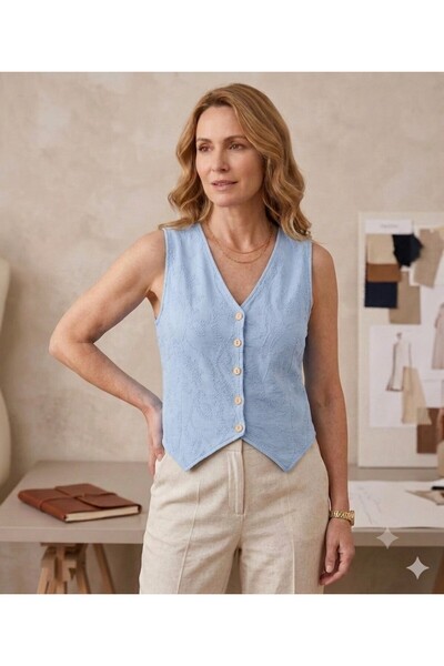 MELTEM COLLECTION Women's Vest / Cotton Woven Muslin