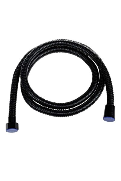 OEM Furtun de Duș Spiralat, Oțel, Negru, Racord Baie, 1,5m