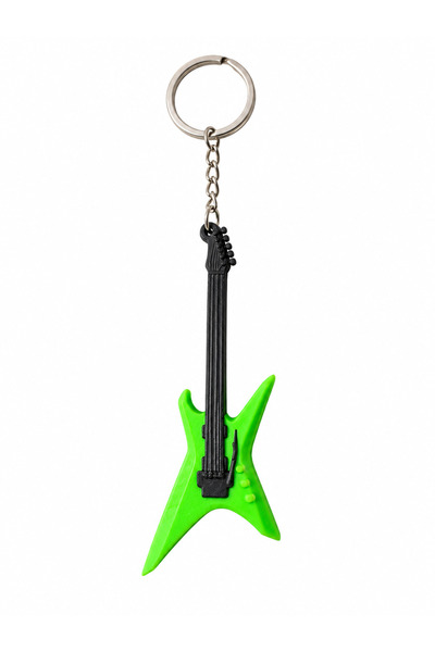 Major Hobi Green Rock Guitar Keychain 3D Printing Keychain with Electric Guit...