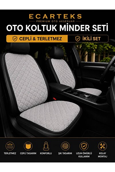 ECARTEKS PREMİUM QUALİTY CAR ACCESSORİES Terletmez Cepli Oto Koltuk Minder Se...