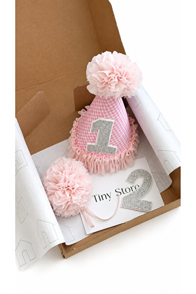 Tiny 1 yaş şapka ve ponpon bileklik set / Prenses
