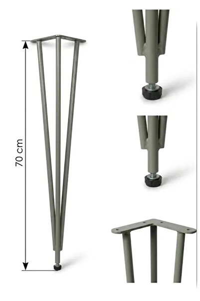 YILDIZ METAL OFİS 4 Adet Metal Masa Sandalye Ayak Seti - 70 cm -