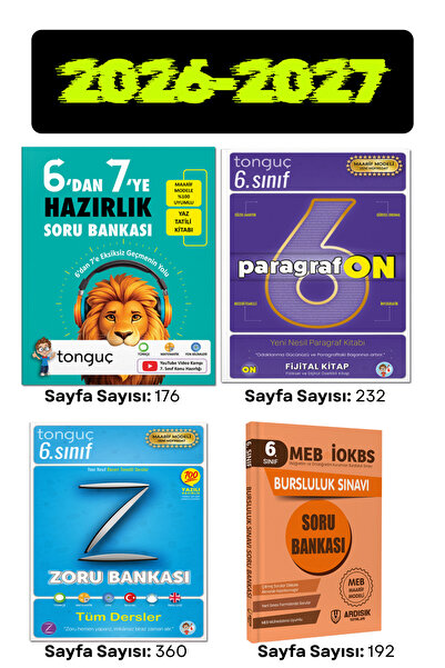 Tonguç Yayınları 6'dan 7'ye Hazırlık Kitabı + 6. Sınıf Zoru Bankası + Paragra...