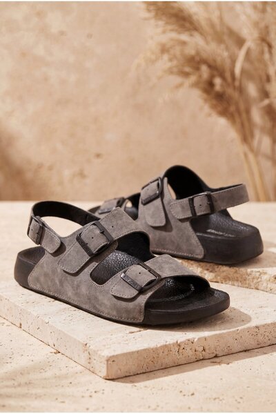 Shoebuo صنادل رجالية ذات نعل تشريحي مزدوج الإبزيم، مريحة للاستخدام اليومي في ...