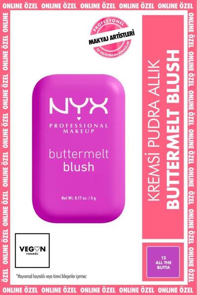 NYX Professional Makeup Buttermelt Blush Kremsi Pudra Allık - 12 All The Butta