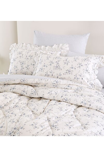 Alhabib bedding مفرش ريد روز صيفي مزدوج قطن فاخر أبيض برسومات الزهور يناسب سر...
