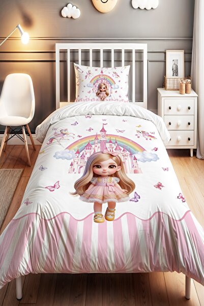 EVPANYA Sweet Girl's Fairy Tale Patterned Single Baby Kids Bedding Set