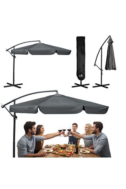 Plonos Umbrelă de grădină pliabilă, 6 secțiuni, 350 cm, cu husă, PL-880