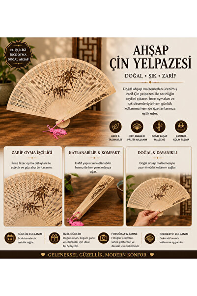 GenelTedarik AHŞAP ÇİN YELPAZESİ