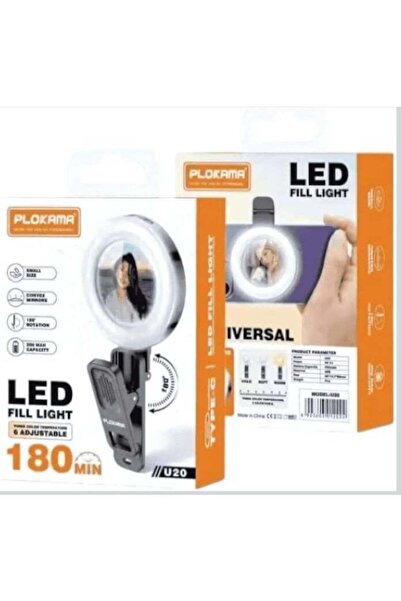 PLOKAMA ضوء حلقي صغير بتقنية LED للهواتف المحمولة مع 3 أوضاع إضاءة