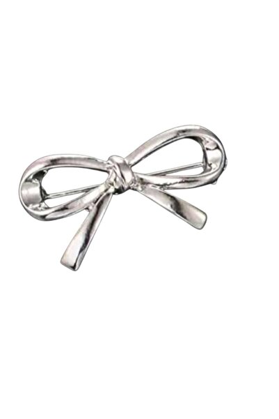 OEM Brosa dama, eleganta, argintie, din aliaj, forma fundita, 3cm