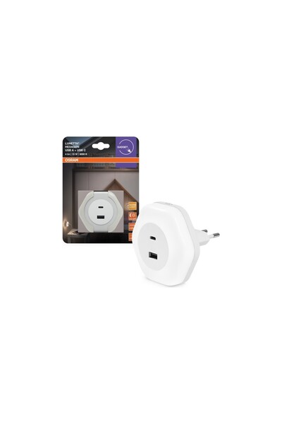 Osram لونيتا هيكساجون 830 أبيض 15 واط 3000 كلفن 4 لومن منافذ من النوع C وUSB ...