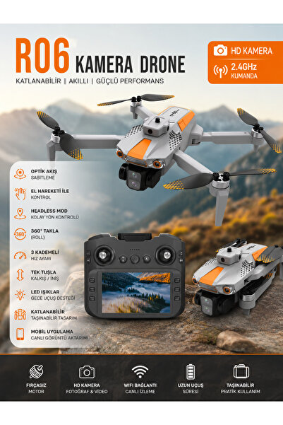 Qifit Kamera Drone – Fırçasız Motor, 2.4GHz Kumanda, FPV, 2 Batarya, Katlanab...