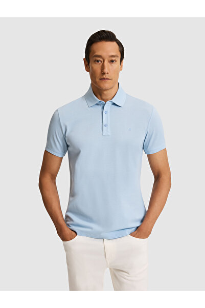 Cacharel Açık Mavi Slim Fit Basic Tişört 50320657-VR095