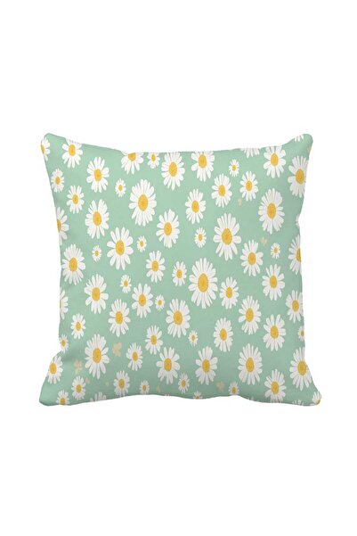 Queen Jera Husă de pernă decorativă cu model margarete -43x43cm - Decor pentr...