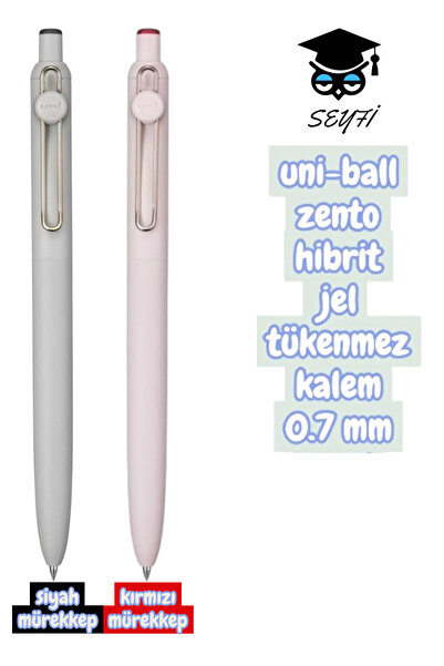 SEYFİKİRTASİYE uni-ball zento hibrit jel tükenmez kalem 0.7 mm siyah-kırmızı ...