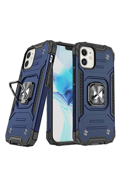 WOZINSKY Husă Ring Armor pentru iPhone 14 Plus, albastră