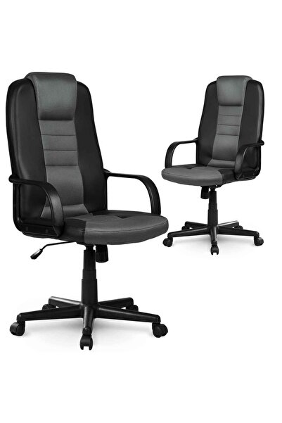 SOFOTEL Scaun de birou din piele micro-plasă 518B negru și gri