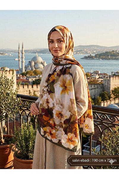 Daisy Polo شال بنمط زهور باللونين الأصفر والأخضر، قطعة واحدة، عالي الجودة، مر...