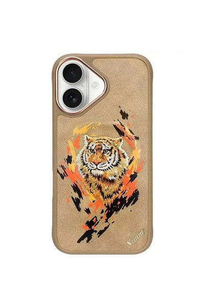 Nimmy Husă Tiger MagSafe pentru iPhone 16 - maro
