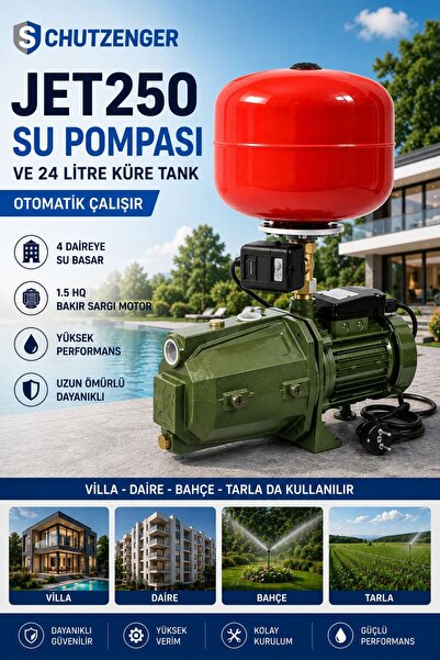 SCHUTZENGER JET250 SU MOTORU 1.5 Hq HİDRAFOR OTOMATİK 24 LİTRE TANK KÜRE 4 KA...