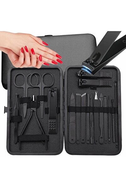 Ayawaska Set manichiura pedichiura profesional 18 piese cu foarfeca unghii, c...