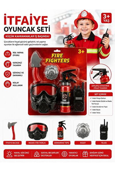 BYCEGU Oyuncak İtfaiye Kurtarma Ekipmanları Balta Maske Yangın Söndürme Tüpü