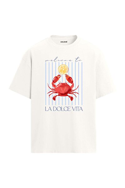 Colermi La Dolce Vita - Crab Printed Oversize T-Shirt