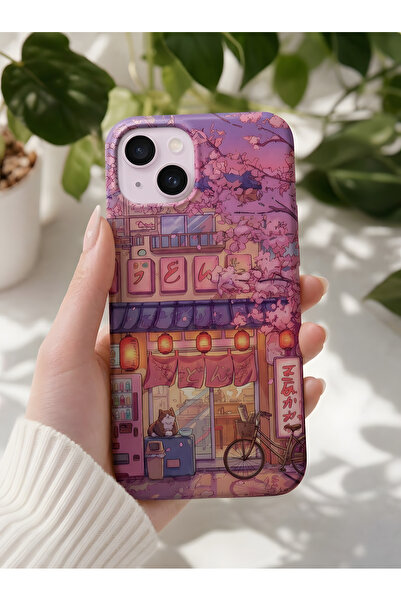 KILIFOLOG iPhone 15 Uyumlu Şık Japon Anime Çizgileri Tasarımlı Koruyucu Silik...