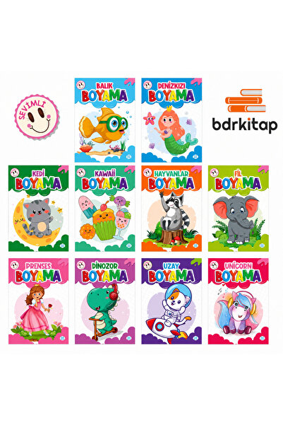 dokuzyayinlari Sevimli Boyama Kitabı ( 10 Kitap 160 Sayfa )