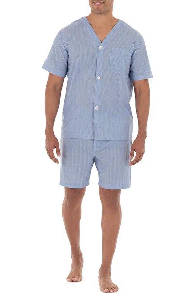Fruit of the loom Men's Short-Sleeved Flannel Pajama Set from