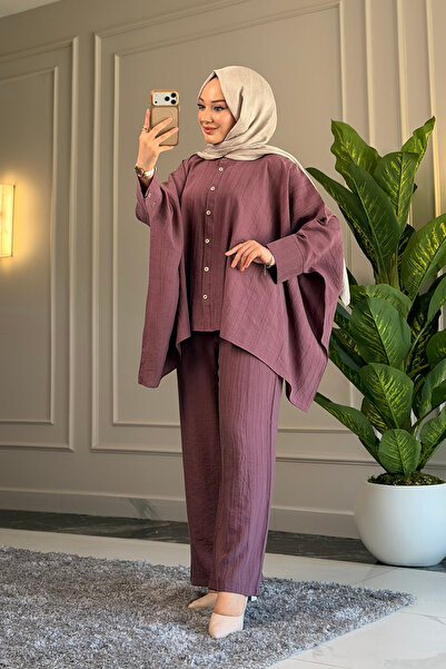 Suede Style 6459 - طقم قميص وبنطلون نسائي أنيق ومريح من فيفا