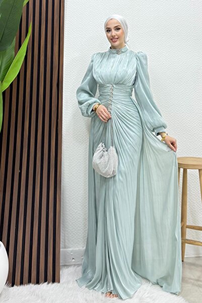 lizatesettür Pastel Yoryo Abiye Su Yeşil