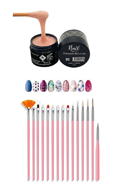 Nail Master Protez Tırnak Jeli 15ml + 15li Fırça Seti