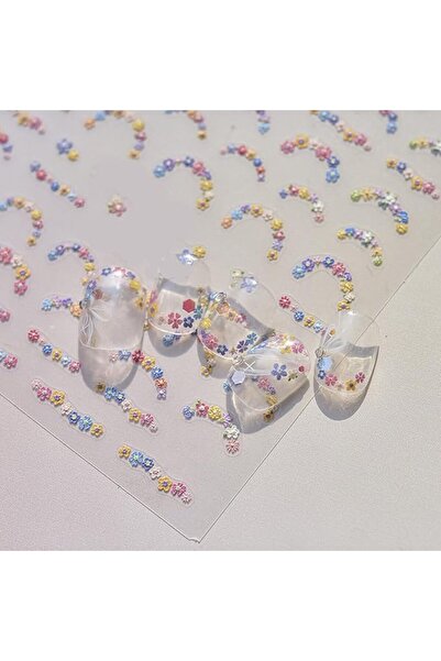 Arabest Flower Nail Stickers, Colorful Flowers Nail Art Stickers, Cute Daisy ...