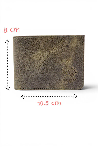 willpolo Small Size Genuine Calfskin Minimal Horizontal Leather Wallet with C...