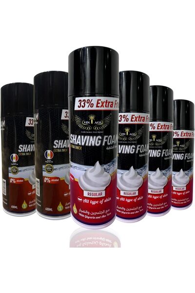 Vintage Extra Thick Shaving Foam Regular 400ml (33% Extra Free) – 0% Alcohol ...