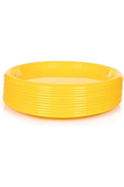 Mintra Home Re-usable Plastic Plates 12pc pack - Yellow
