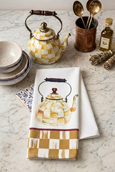 aymira home Dekoratif Mutfak Pamuklu Fırın Havlusu Özel Desenli 35x50 cm Yıka...