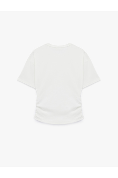 Koton Cotton Short Sleeve Crew Neck Drawstring T-Shirt